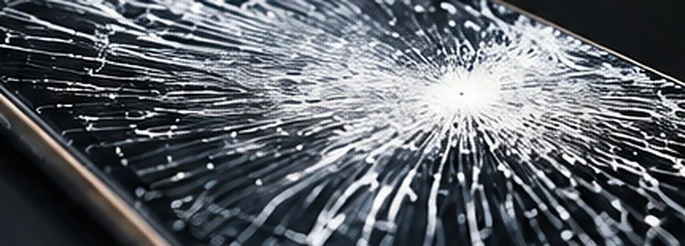 画面が割れたiPhone